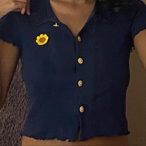 Cute flower button up
